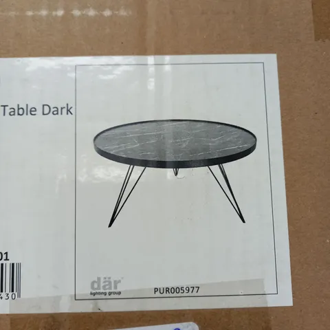 RAUMA ROUND COFFEE TABLE DARK GREY STONE EFFECT