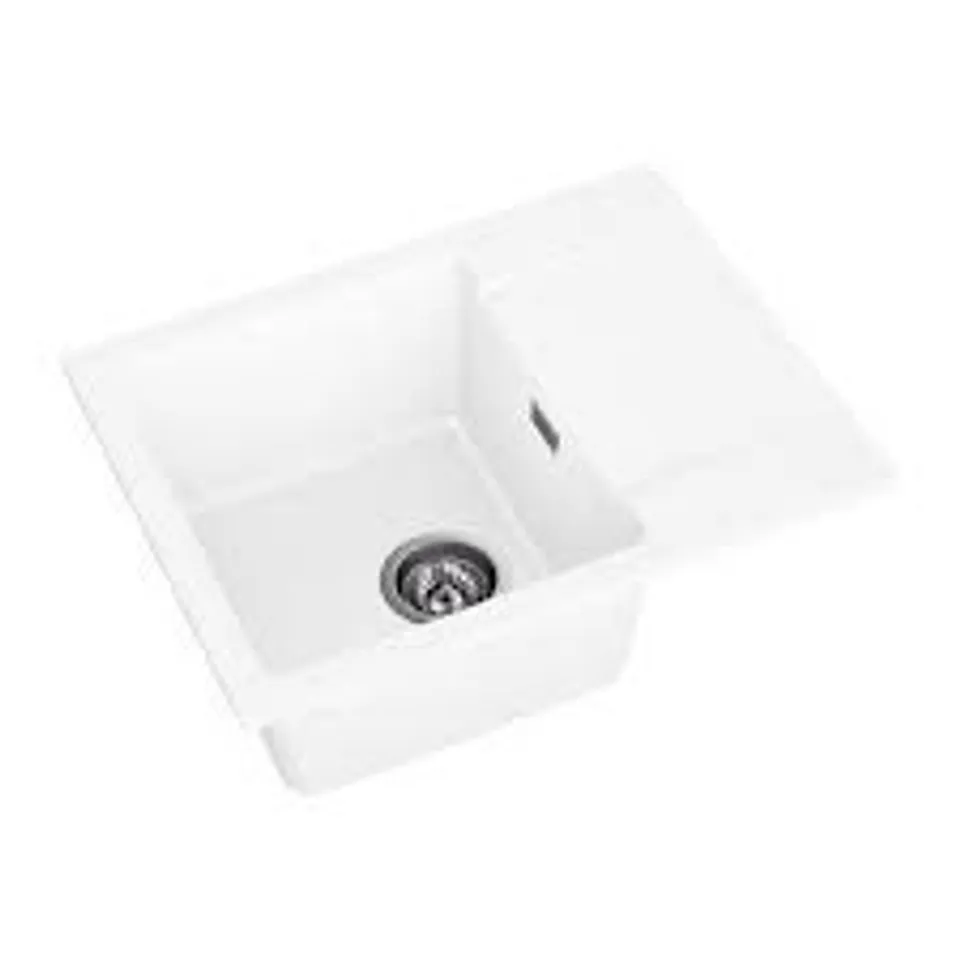 BOXED REGINOX AVIGNON SINGLE BOWL & DRAINER WHITE GRANITE SINK - 600MM WIDE (1 BOX)