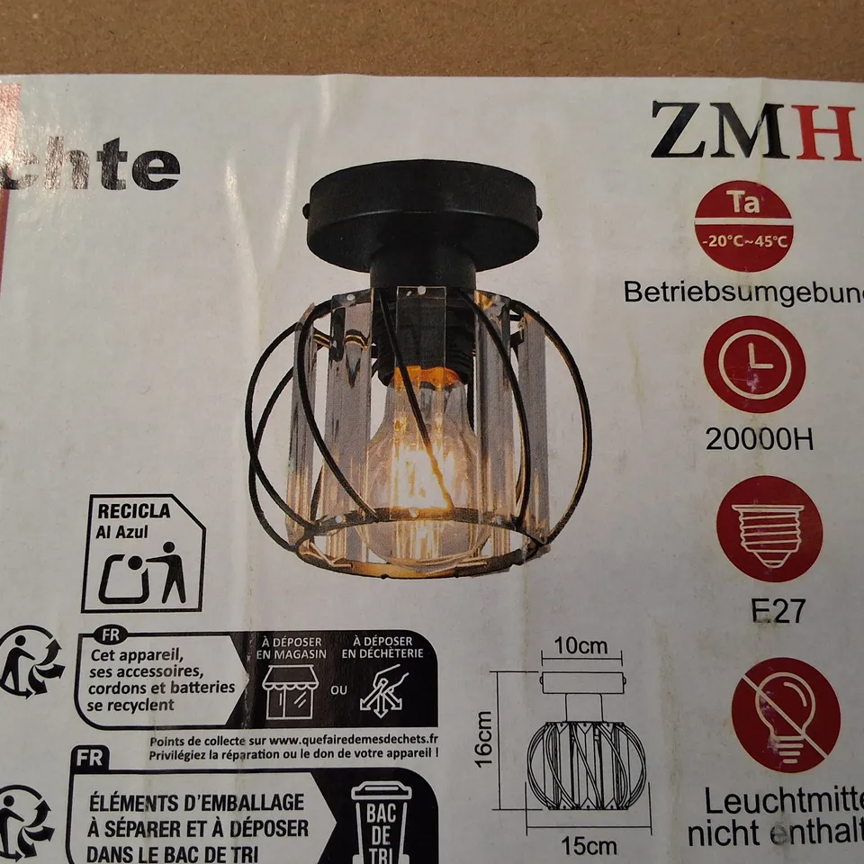 BOXED ZMH CEILING LIGHT HALLWAY BLACK VINTAGE