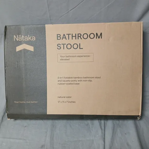 NATAKA BAMBOO BATHROOM STOOL – 2-IN-1 FOLDABLE SQUATTY POTTY, NATURAL