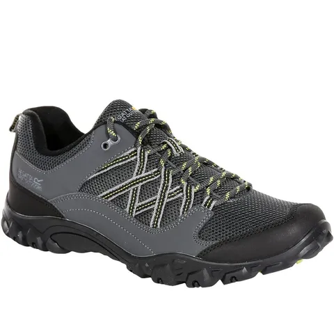 BRAND NEW BOXED REGATTA MENS EDGEPOINT III WATER RESISTANT WALKING TRAINERS - BRIAR/LIME SIZE 6