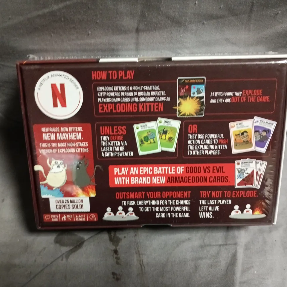 SEALED EXPLODING KITTENS: GOOD VS EVIL CARD GAME – NETFLIX EDITION