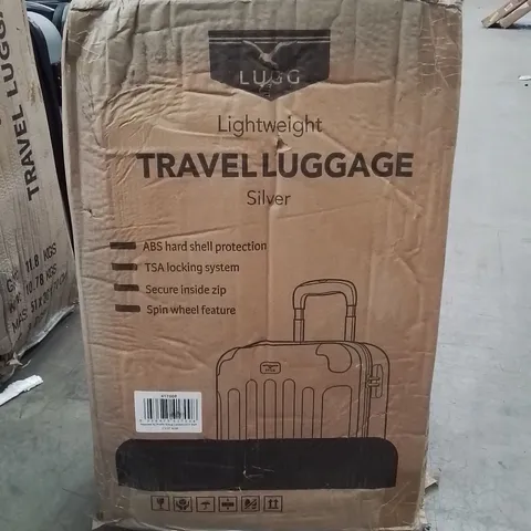 BOXED LUGG LIGHTWEIGHT TRAVEL LUGGAGE CASE -SILVER-