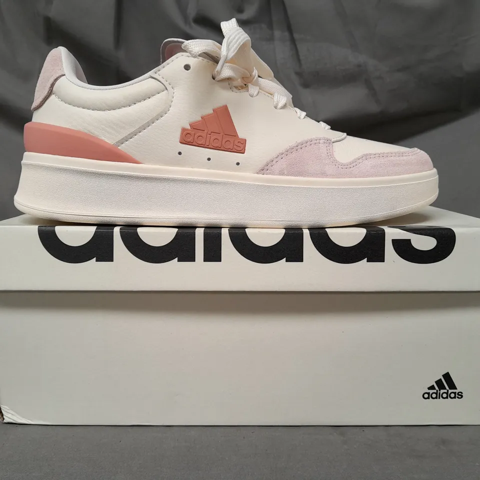 BOXED PAIR OF ADIDAS KATANA SHOES IN CREAM/PINK UK SIZE 6.5