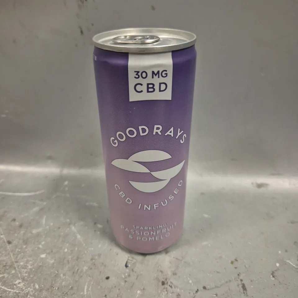 24 X GOODRAYS CBD INFUSED SPARKLING PASSIONFRUIT DRINKS - 24 X 250ML