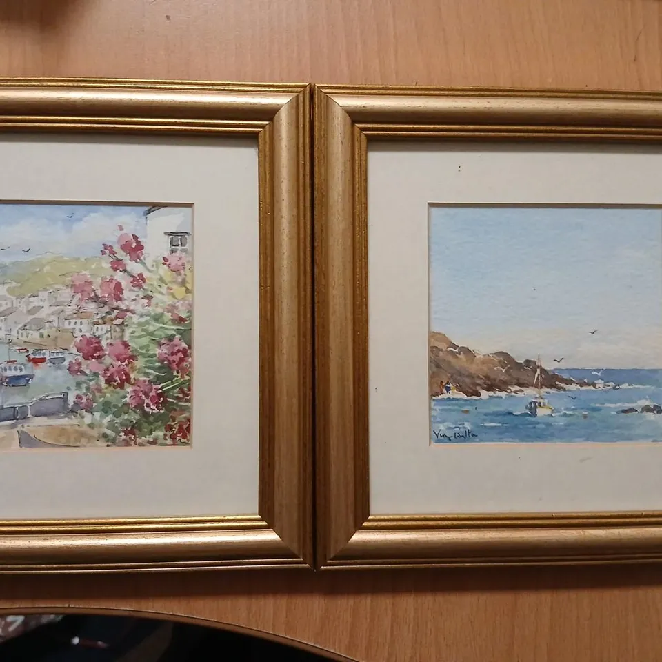 PAIR OF FRAMED COASTAL WATERCOLOUR PRINTS BY VIRGINIA WALTON