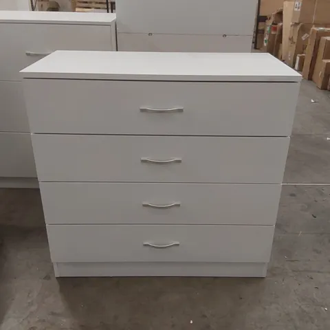 WOODEN 4 DRAWER CHEST - WHITE