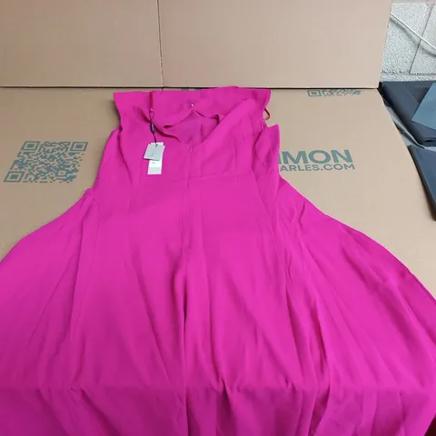 WOMEN'S FIT-AND-FLARE DRESS – CERISE PINK, UK SIZE 12