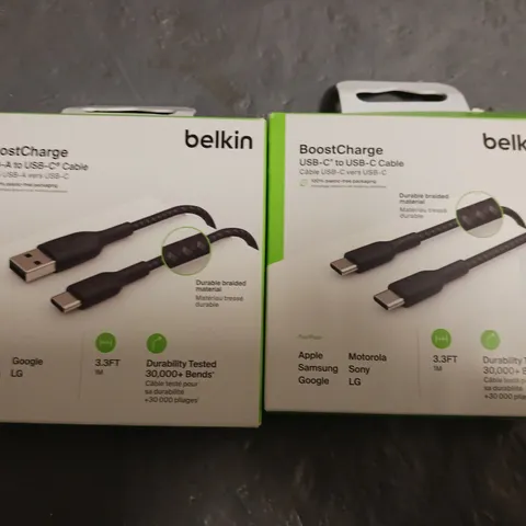 LOT OF APPROXIMATELY 25 BELKIN BOOSTCHARGE USB-C TO USB-C CABLES