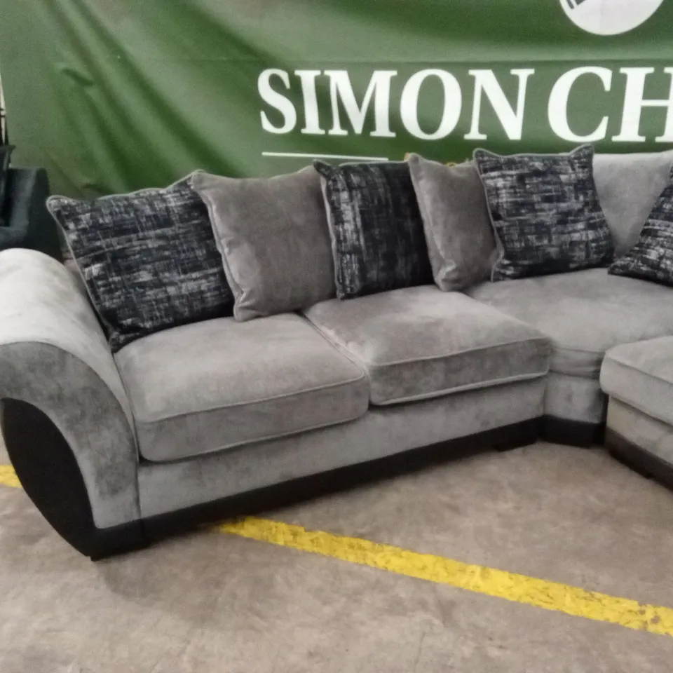 LANA FABRIC AND FAUX LEATHER CORNER GROUP SOFA RRP £1299