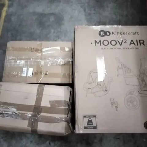 PALLET OF HOUSEHOLD ITEMS TO INCLUDE MOON 2 AIR 3 IN 1 STROLLER, DEHUMIDIFIERS, OFFICE CHAIRS ECT