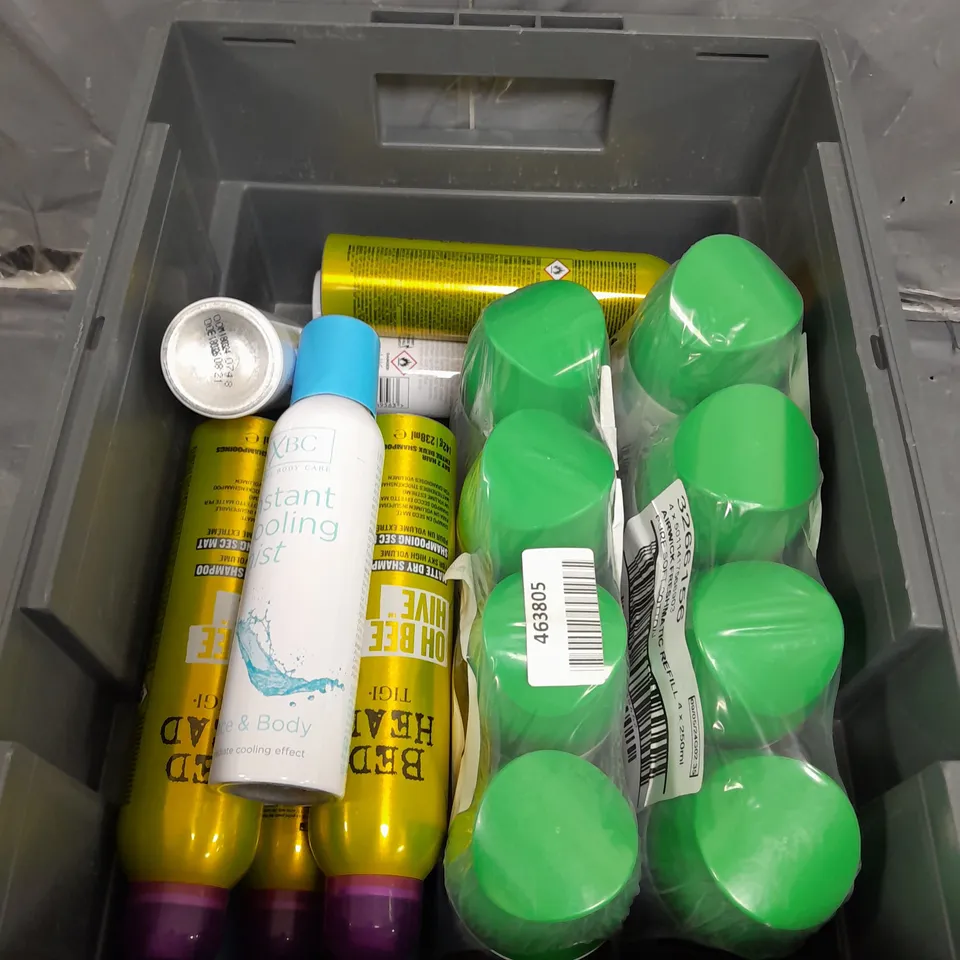 APPROXIMATELY 10 ASSORTED AEROSOLS TO INCLUDE BODY SPRAY , DRY SHAMPOO , ETC 