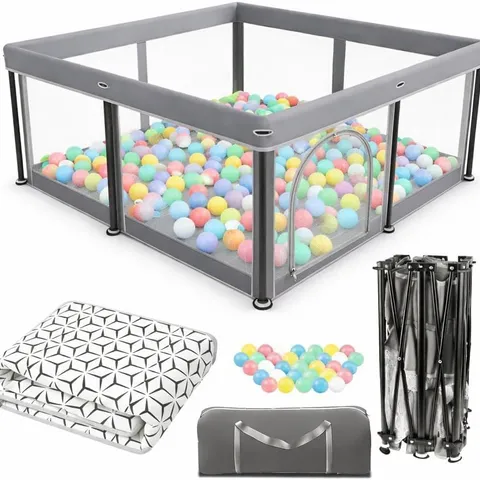 FOLDABLE BABY PLAYPEN WITH MAT (2 PARTS)
