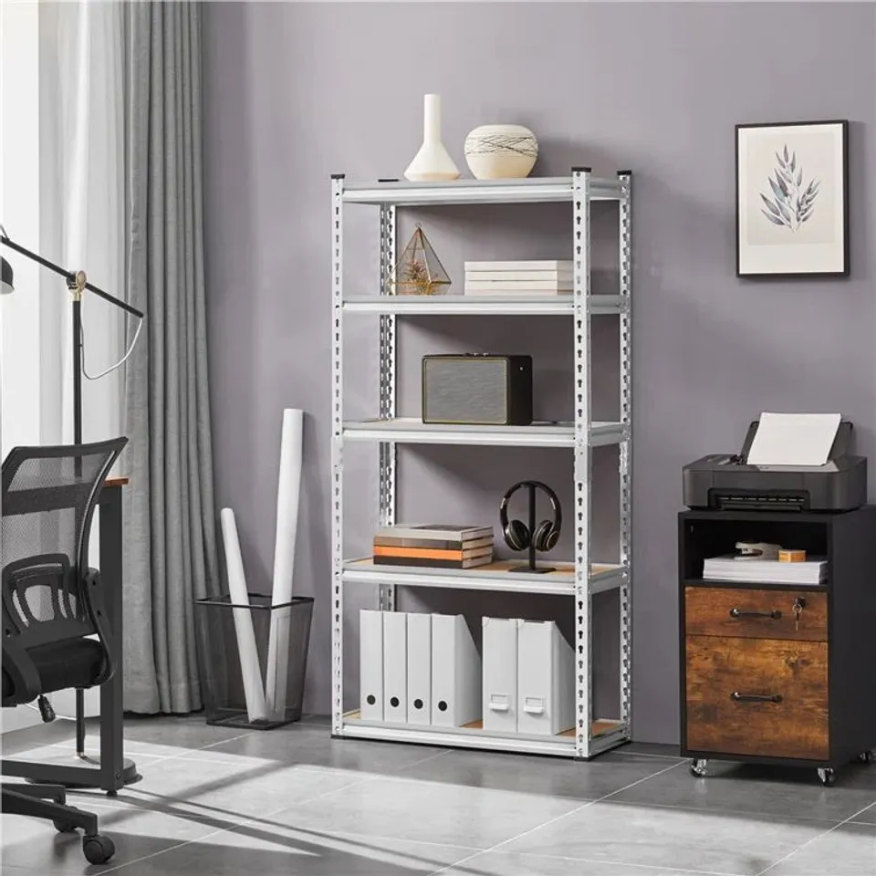 SILVER ADALI 75CM W STEEL HEIGHT ADJUSTABLE SHELVING UNIT