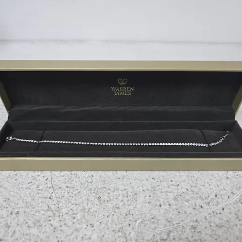WARREN JAMES TENNIS BRACELET IN PRESENTATION BOX β CLEAR STONES