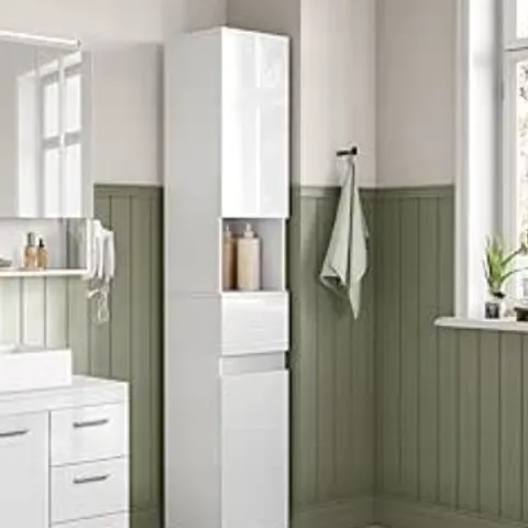 BOXED VASAGLE TALL BATHROOM CABINET - WHITE