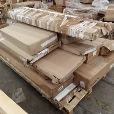 PALLET OF ASSORTED INCOMPLETE DESIGNER FURNITURE AND FURNITURE PARTS