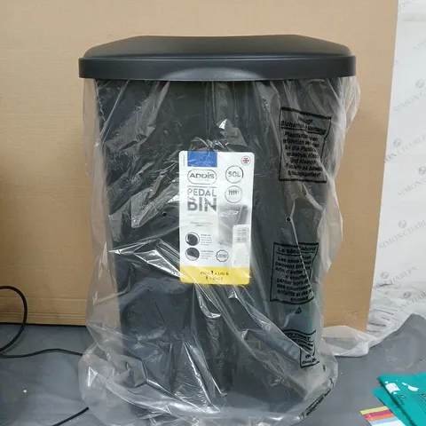 ADDIS 50 LITRE PEDAL BIN - GREY