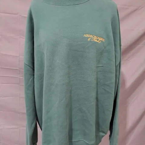 ABERCROMBIE & FITCH LONG SLEEVE JUMPER IN GREEN SIZE LARGE