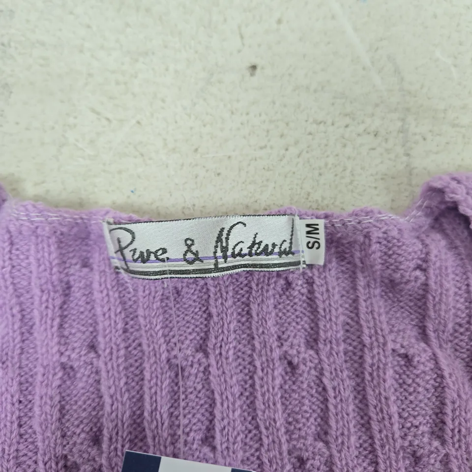 PURE & NATURAL PURPLE CABLE KNIT JUMPER – WOMEN'S, SIZE S/M