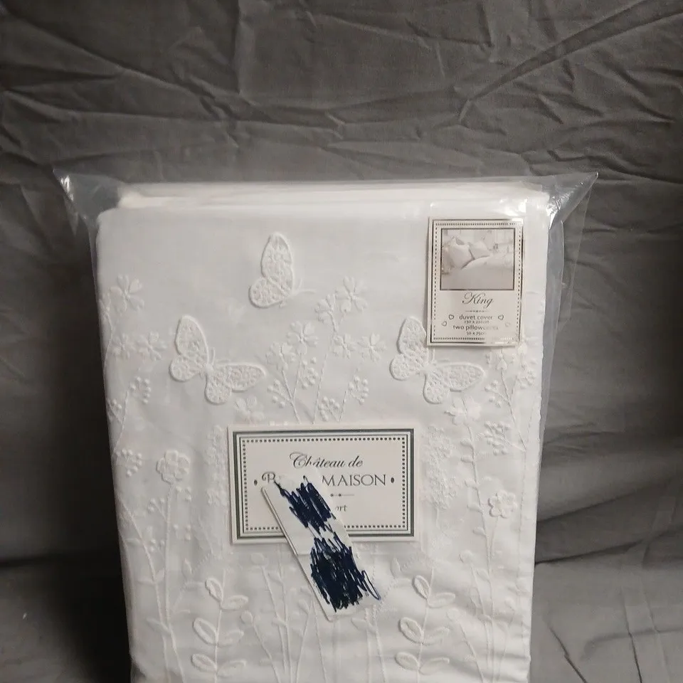 CHÂTEAU DE BELLE MAISON KING DUVET COVER SET WHITE