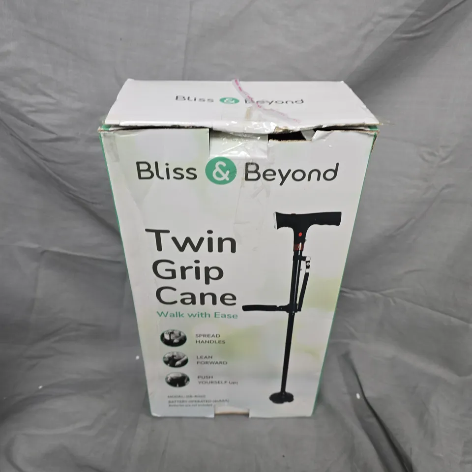 BOXED BLISS & BEYOND TWIN GRIP CANE – WALK WITH EASE