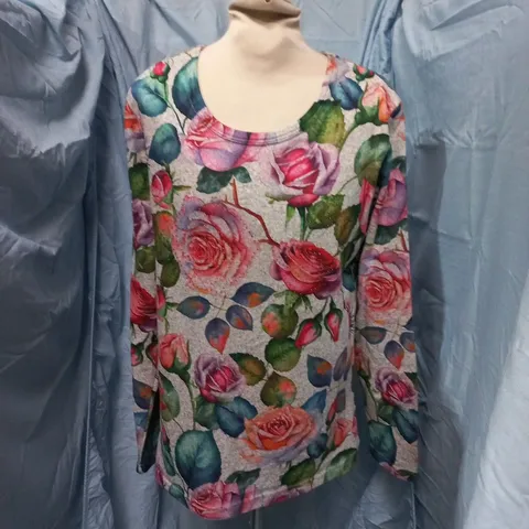 CERULEAN BY BLUE DIAMOND FLORAL TOP - SIZE M