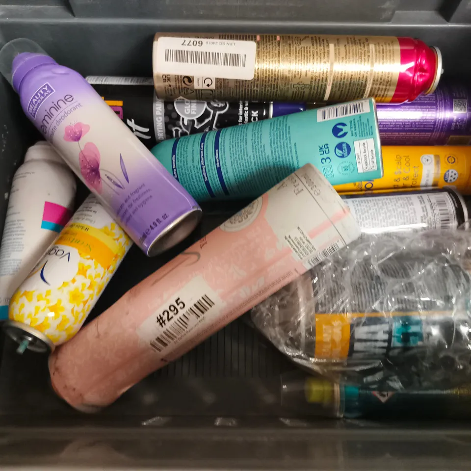 APPROXIMATELY 15 ASSORTED AEROSOLS TO INCLUDE EASY IRON , SHOWER FOAM AND GOT2B