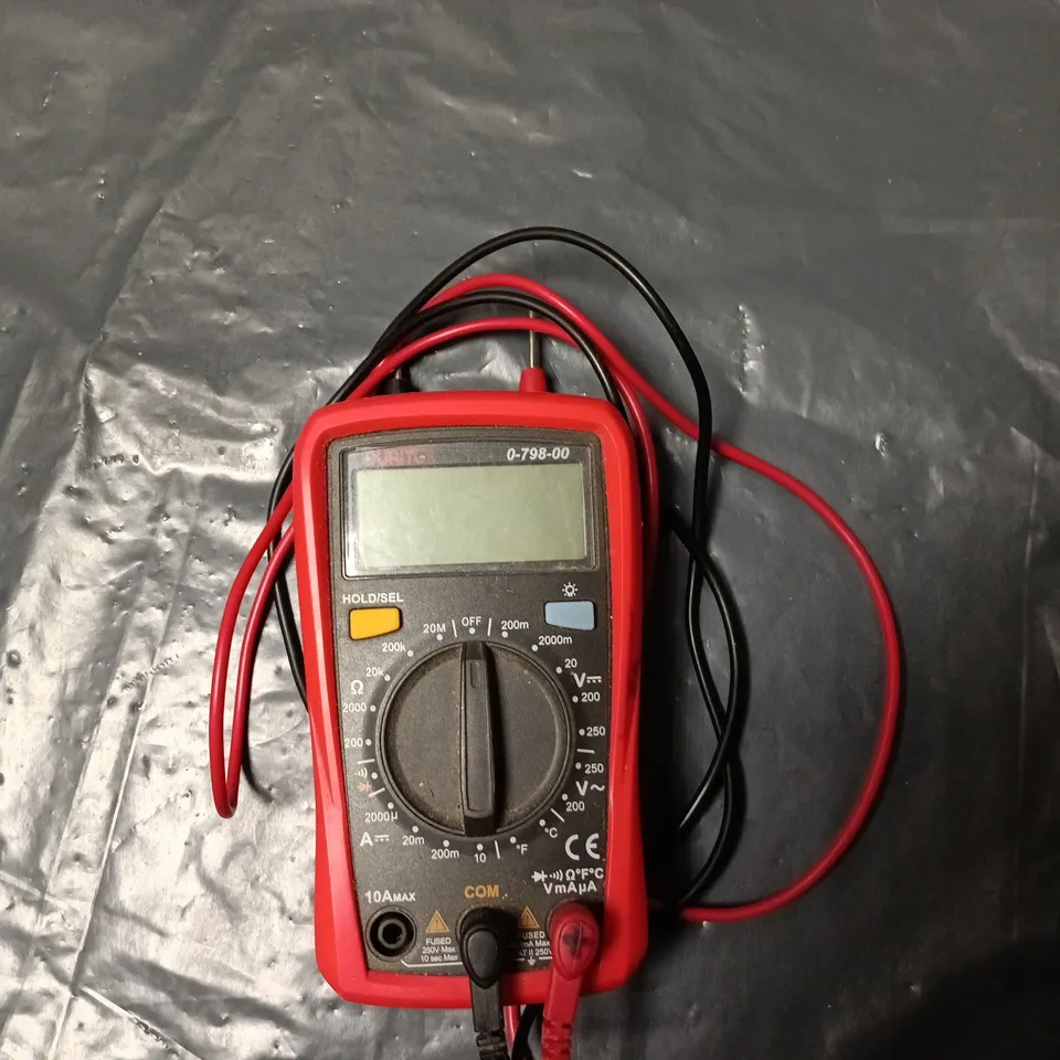 RED HANDHELD DIGITAL MULTIMETER