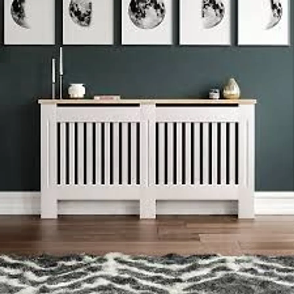 BOXED ARLINGTON LARGE RADIATOR COVER IN WHITE - COLLECTION ONLY