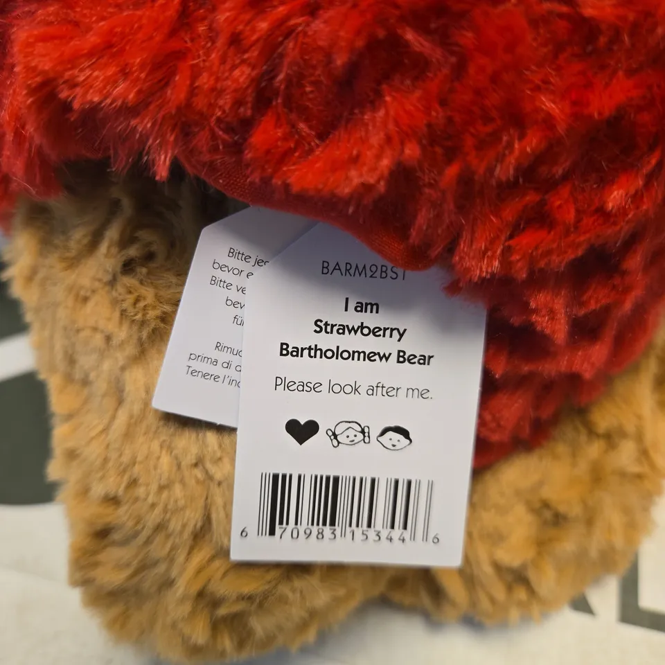 JELLYCAT STRAWBERRY BARTHOLOMEW BEAR – PLUSH WITH TAG