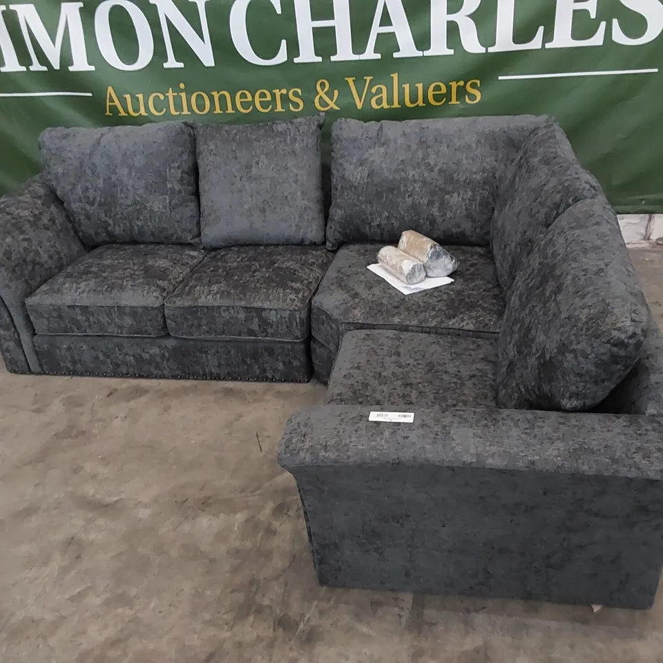 DESIGNER ARIEL FABRIC UPHOLSTERED CORNER SOFA 