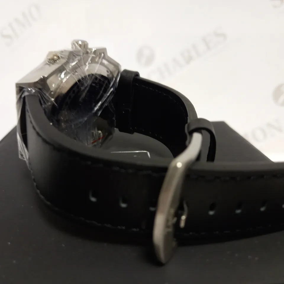 ZIHLMANN & CO TRIPLE DIAL STUD DETAIL LEATHER STRAP WATCH RRP £520