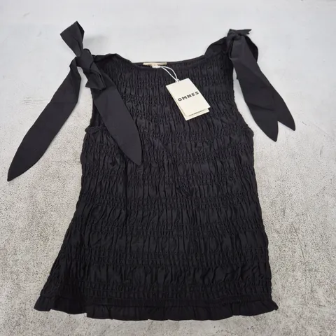 OMNES MATHILDE TOP - BLACK, UK 8 (EU 36, US 4) – 100% COTTON