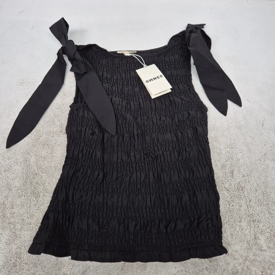 OMNES MATHILDE TOP - BLACK, UK 8 (EU 36, US 4) – 100% COTTON
