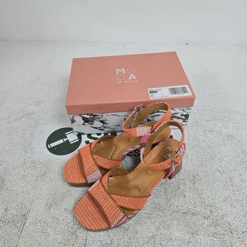 MODA IN PELLE WOMEN'S CROSS-OVER PLATFORM SANDALS – ORANGE TEXTILE, UK7 (EU40)