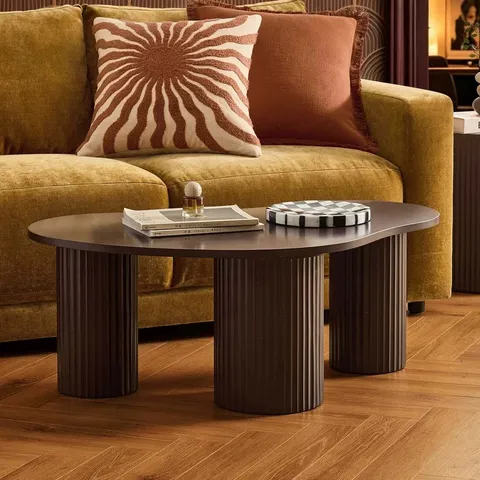 BOXED DUSK EVIE IRREGULAR COFFEE TABLE - CHOCOLATE (1 BOX)