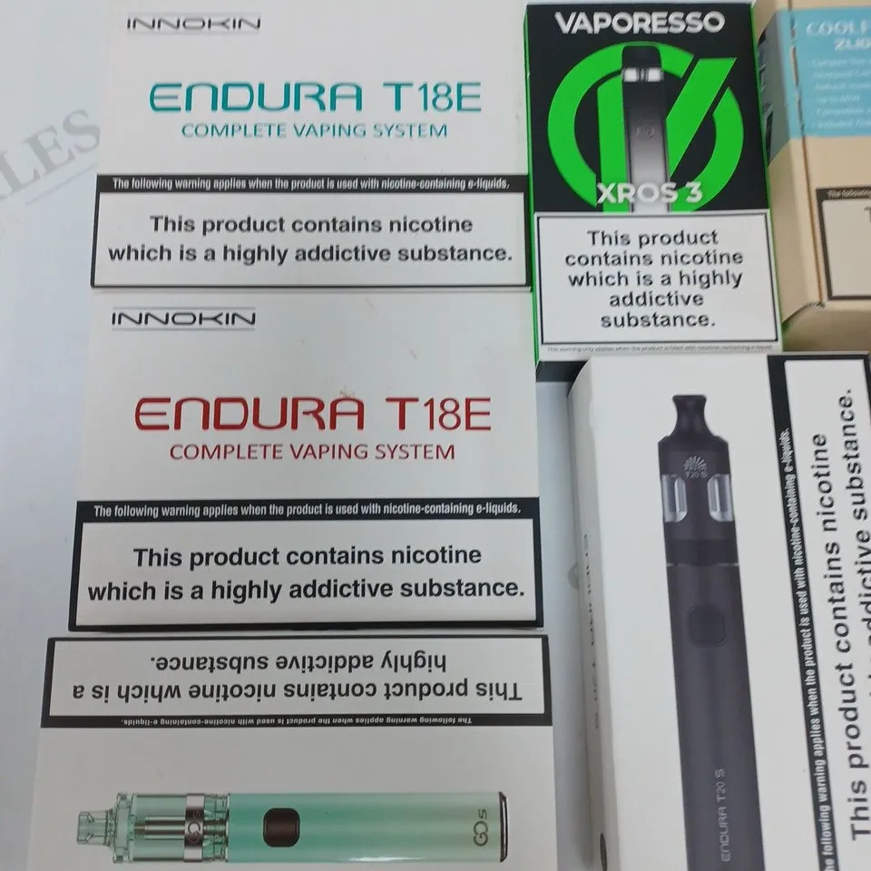 LOT OF 11 ASSORTED E-CIGARETTES TO INCLUDE INNOKIN, VAPORESSO AND VOOPOO