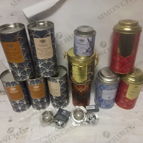 LOT OF 13 ASSORTED WHITTARD OF CHELSEA ITEMS TO INCLUDE BISCUITS, TEA AND HOT CHOCOLATE