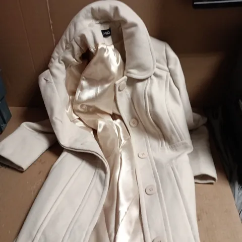 M&CO WOMEN'S CREAM COAT – UK 10, BUTTON-FRONT, LINED