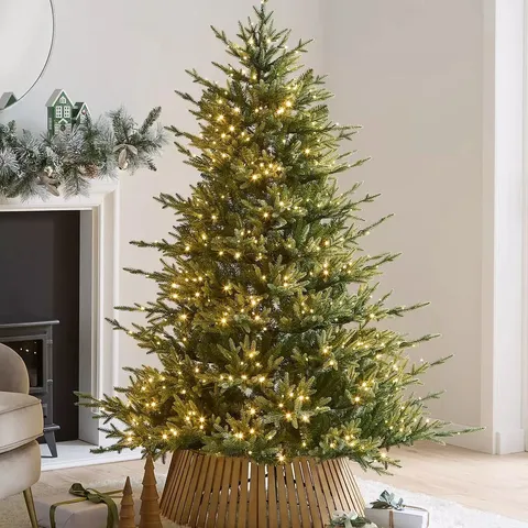 BOXED 8FT PRE-LIT GRAND NOTTINGHAM FIR CHRISTMAS TREE