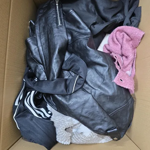 BOX OF APPROXIMATELY 20 ITEMS INCLUDING CLOTHING, SHOES ETC.