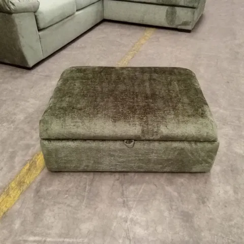 SANREMO FABRIC STORAGE FOOTSTOOL - OLIVE