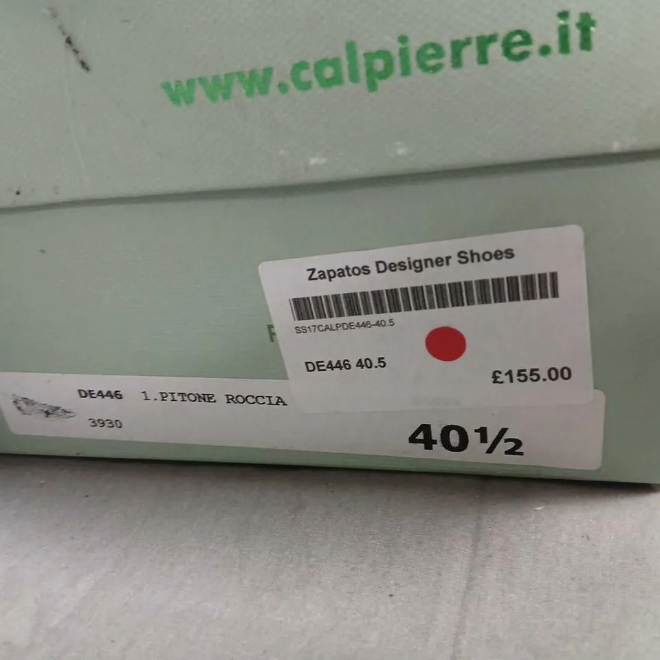 CALPIERRE SNAKE PRINT PEEP-TOE WEDGE SHOES – UK 7.5 (EU 40.5)