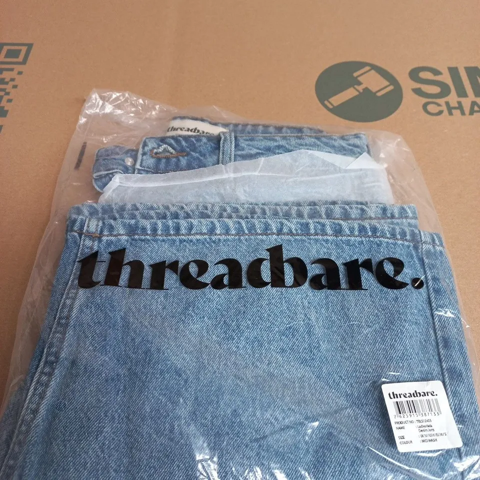 THREADBARE LADIES HELA DENIM JORTS – UK 10 – MID WASH