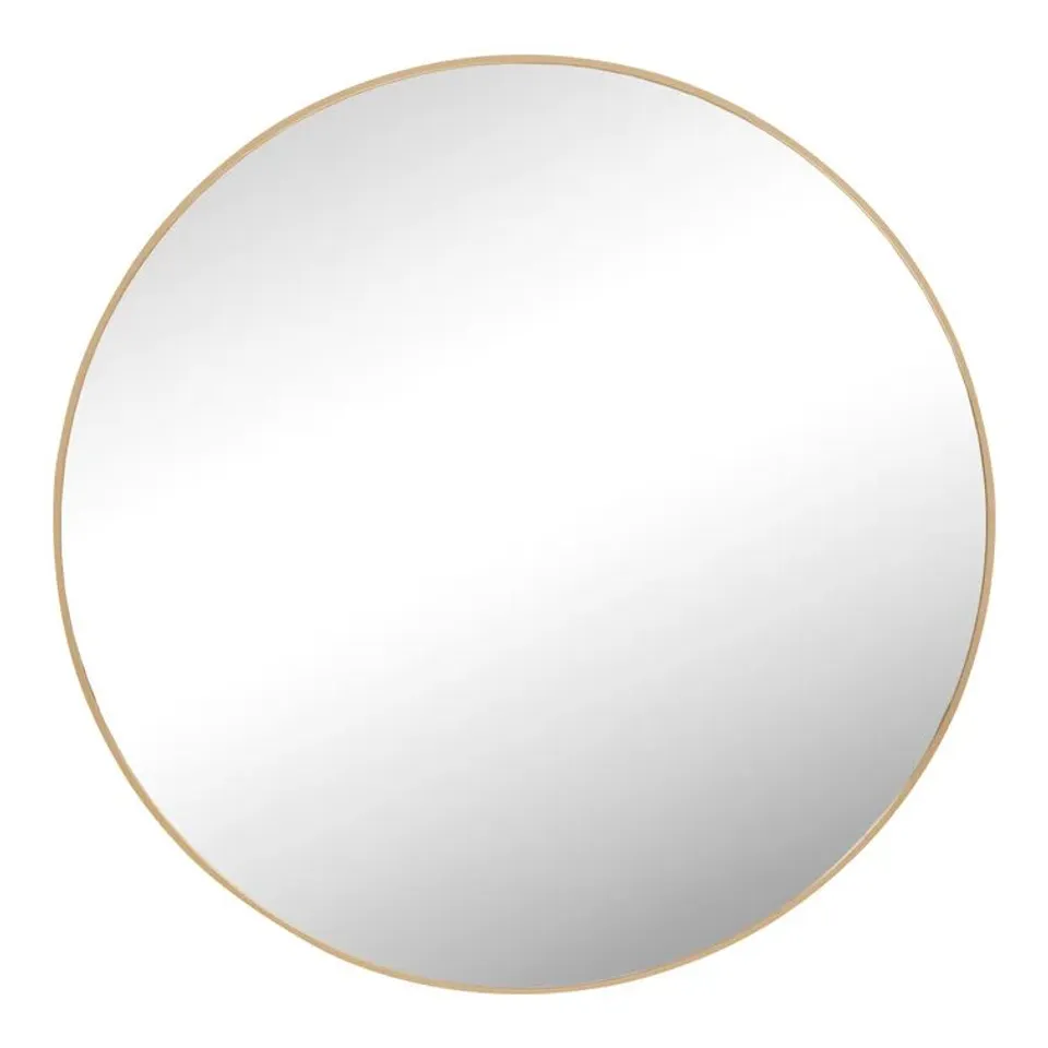 BOXED ROUND METAL ACCENT WALL MIRROR