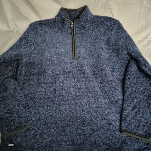 KENSINGTON EASTSIDE FLEECE ZIP PULLOVER – NAVY, UK LARGE (L)
