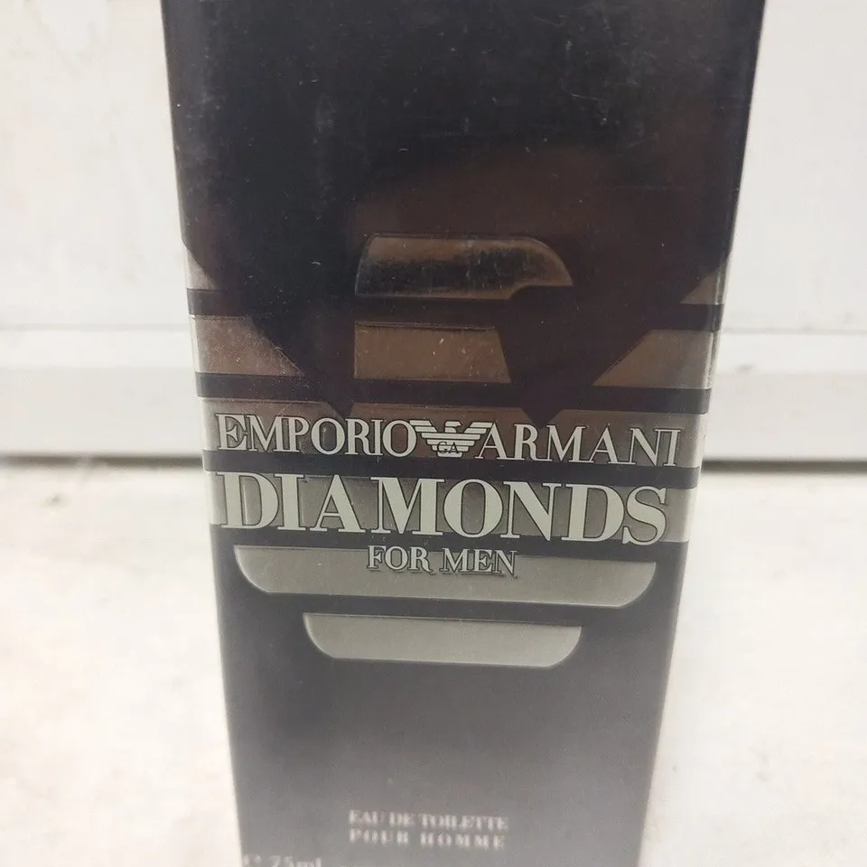 BOXED AND SEALED EMPORIO ARMANI DIAMONDS FOR MEN EAU DE TOILETTE SPRAY 75ML