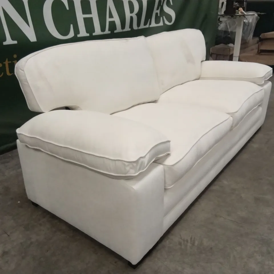 CHATHAM 3 SEATER SOFA, CREAM HOUSE PLUSH FABRIC