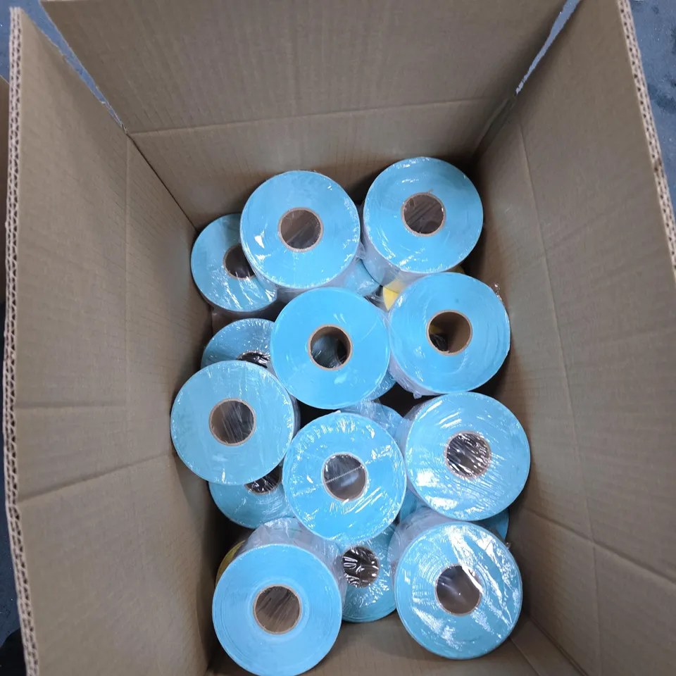 BOX OF APPROXIMATELY 18 ASSORTED ROLLS OF LABELS